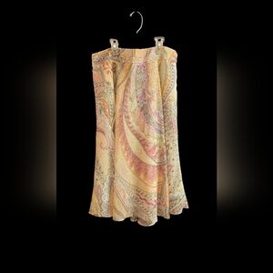 Grace Elements Women's 6 Multicolor Retro Floral A-LineScalloped Hem Skirt